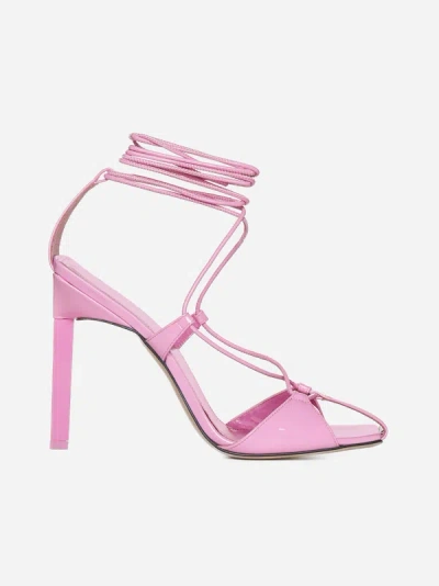 Shop Attico Adele Patent Leather Sandals In Light Pink