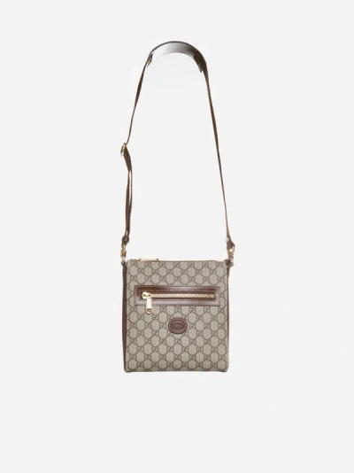 Shop Gucci Gg Supreme Fabric Crossbody Bag In Brown