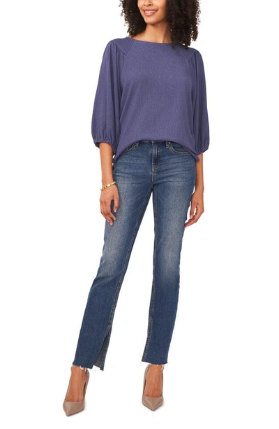 Shop Vince Camuto Crinkled Puff Three-quarter Sleeve Top In Dusk
