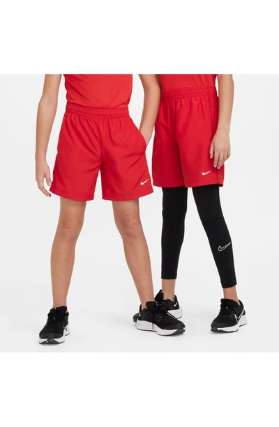 Shop Nike Kids' Dri-fit Multi+ Shorts In University Red/ White