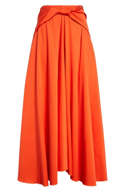 Shop Altuzarra Pythia Twist Front Skirt In 000839 Bright Coral