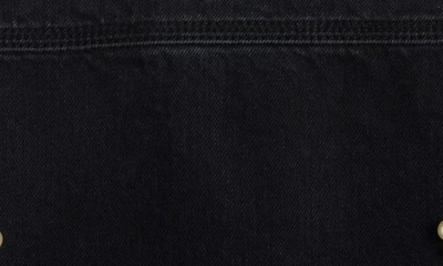 Shop Stella Mccartney Imitation Pearl Detail Denim Shirt Jacket In Black