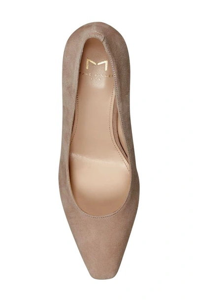 The Block Heel Pointed Pump in Light Natural