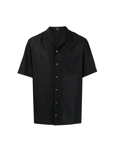 Shop Versace Baroque Jacquard Shirt In Black