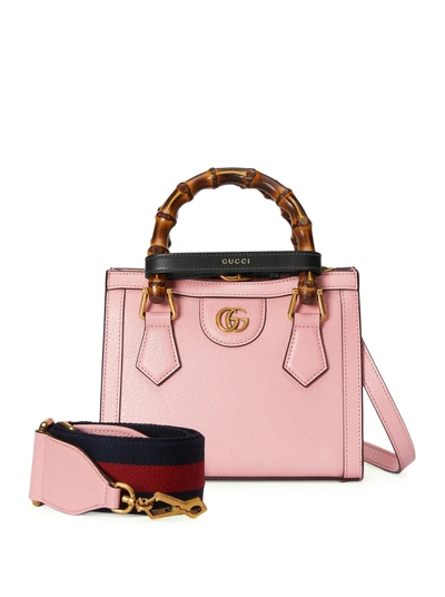 Shop Gucci Diana Mini Shopping Bag In Pink & Purple