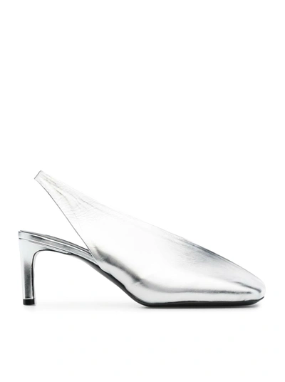 Shop Jil Sander Pumps With Square Toe In Metallic