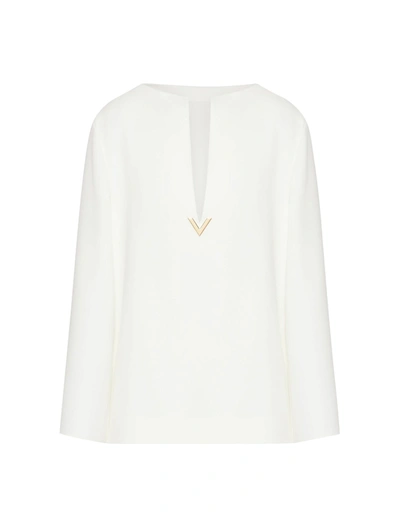 Shop Valentino Top In Cady Couture In Nude & Neutrals