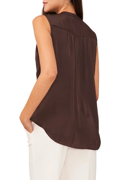 Shop Vince Camuto Rumpled Satin Blouse In Rich Chocolate
