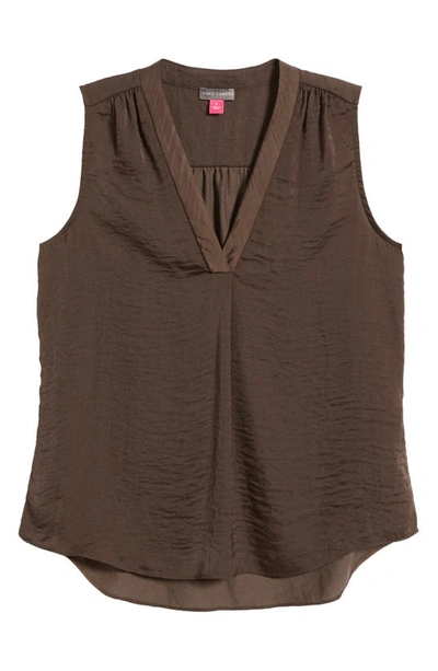 Shop Vince Camuto Rumpled Satin Blouse In Rich Chocolate