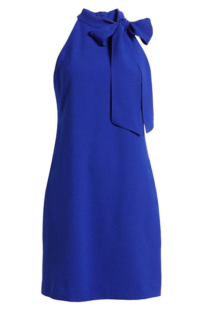 Vince Camuto Crepe Buckle Neck Shift Dress In Cobalt