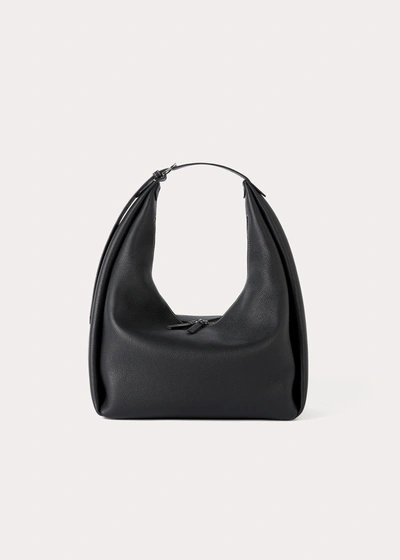 Shop Totême Belt Hobo Bag Black Grain