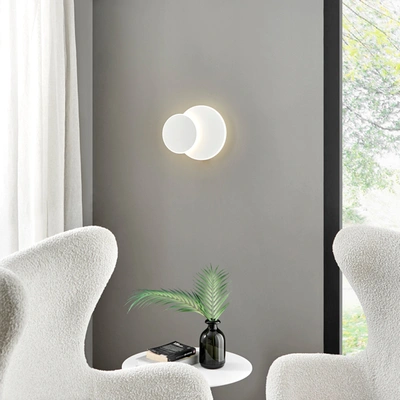 Shop Finesse Decor Luna Eclipse Two Circle Multiuse Lamp In White