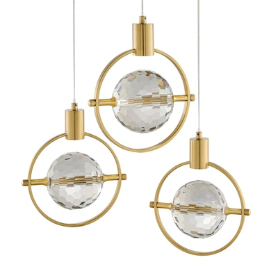 Shop Finesse Decor Hollywood Circle 3 Light Pendant In Gold