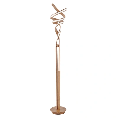 Shop Finesse Decor Munich Led Wood 63" Floor Lamp In Brown