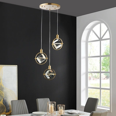 Shop Finesse Decor Hollywood Cube 3 Light Pendant In Gold