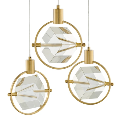 Shop Finesse Decor Hollywood Cube 3 Light Pendant In Gold