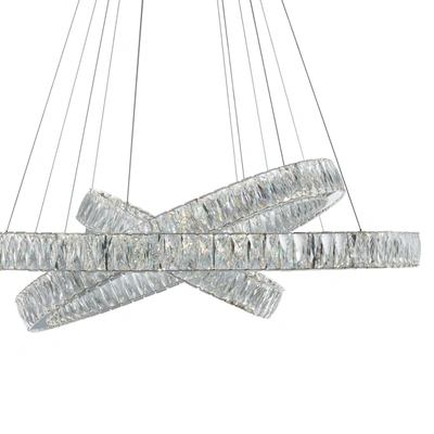Shop Finesse Decor Crystal Elegance Three Ring Chandelier In Multi