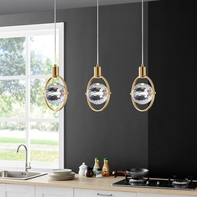 Shop Finesse Decor Hollywood Circle 1 Light Pendant In Gold