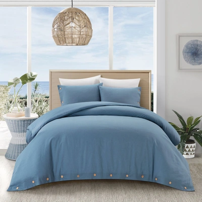 Shop Grace Living Isela Cotton Duvet Set With Pillow Shams And Duvet Cover In Blue