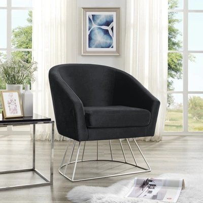 Shop Inspired Home Adalene Velvet Accent Chair In Black