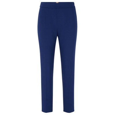 Shop Hugo Boss Regular-fit Trousers With A Tapered Leg In Blue