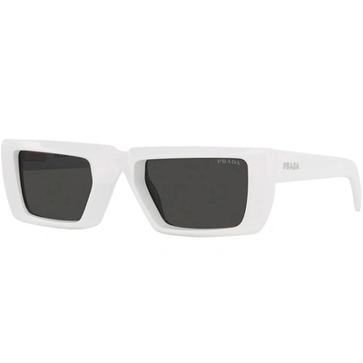 Shop Prada Pr 24ys 4615s0 55mm Unisex Rectangle Sunglasses In White