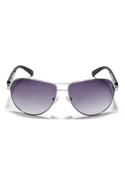 Shop Guess Factory Textured-arm Aviator Sunglasses In Purple