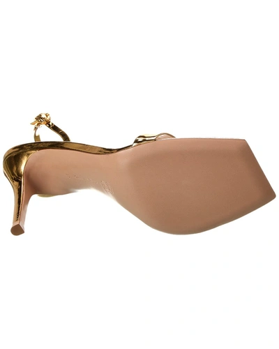 Shop Gianvito Rossi Ribbon Stiletto 85 Patent Slingback Sandal In Gold