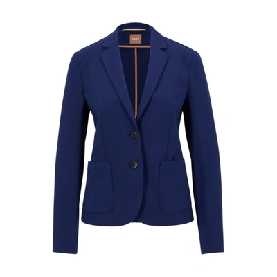 Shop Hugo Boss Extra-slim-fit Jacket In Stretch Fabric In Blue