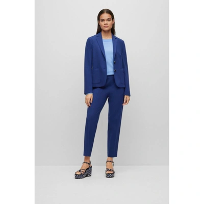 Shop Hugo Boss Extra-slim-fit Jacket In Stretch Fabric In Blue