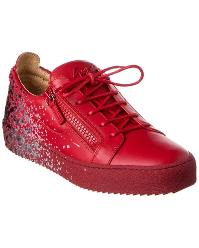 Shop Giuseppe Zanotti May London Leather Sneaker In Red