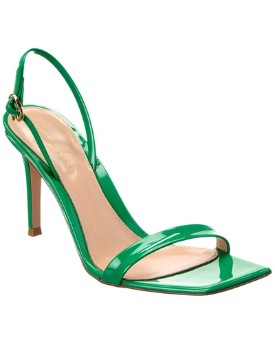 Shop Gianvito Rossi Ribbon Stiletto 85 Patent Slingback Sandal In Green