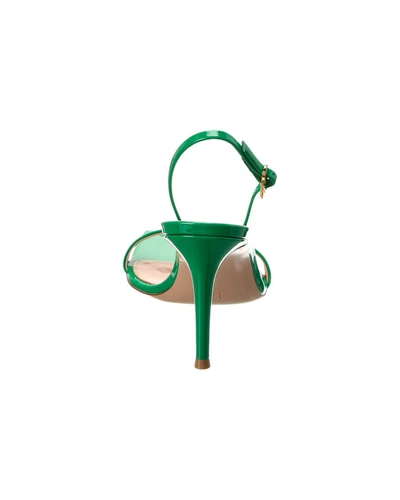 Shop Gianvito Rossi Ribbon Stiletto 85 Patent Slingback Sandal In Green