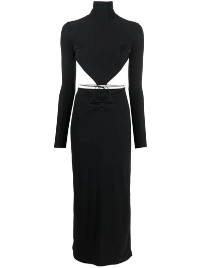 Amazuìn Amazuin Black Stretch Jersey Dress With Cut-out Details In Deep Black