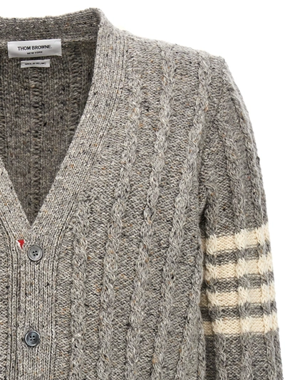 Shop Thom Browne 4 Bar Sweater, Cardigans Gray