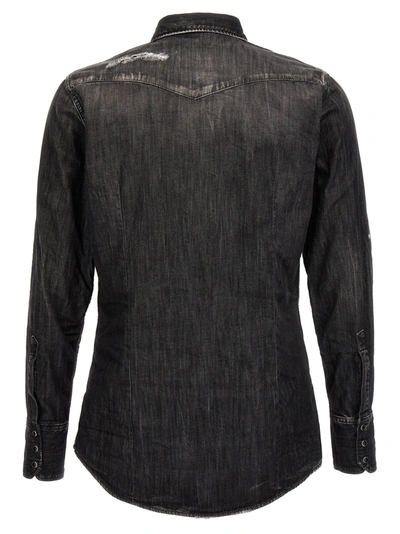 Shop Dsquared2 Classic Western Shirt, Blouse Black