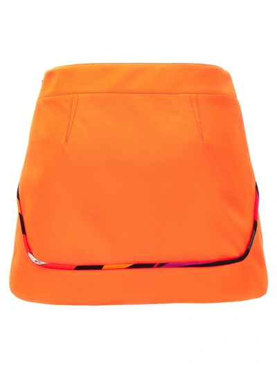 Shop Emilio Pucci Contrasting Piping Neon Skirt Skirts Orange