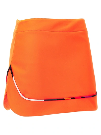 Shop Emilio Pucci Contrasting Piping Neon Skirt Skirts Orange