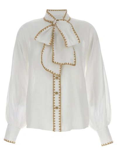 Shop Zimmermann Devi Shirt, Blouse White