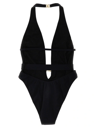 Shop Dolce & Gabbana Dg One-piece Swimsuit Beachwear Black