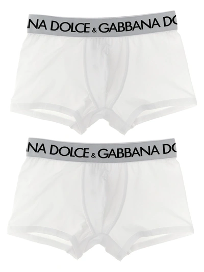 Shop Dolce & Gabbana 2-pack Logo Boxer Boxer Underwear, Body In White