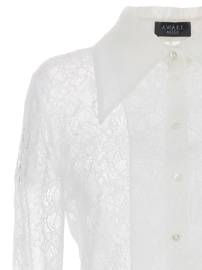 Shop A.w.a.k.e. Lace Shirt Shirt, Blouse In White