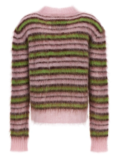 Shop Marni Striped Mohair Sweater Sweater, Cardigans Multicolor