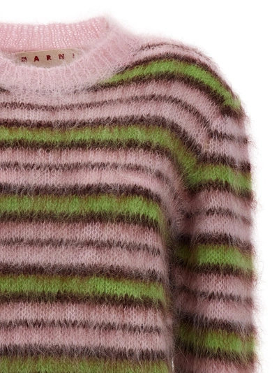Shop Marni Striped Mohair Sweater Sweater, Cardigans Multicolor