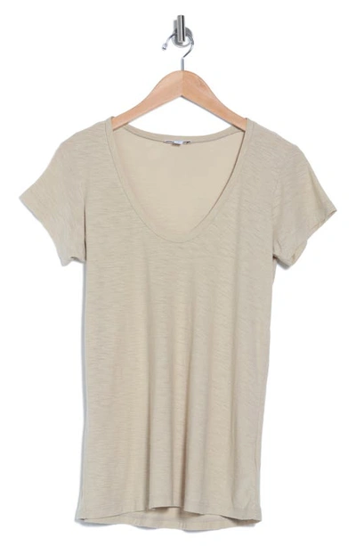 Shop James Perse Deep V-neck T-shirt In Biscuit