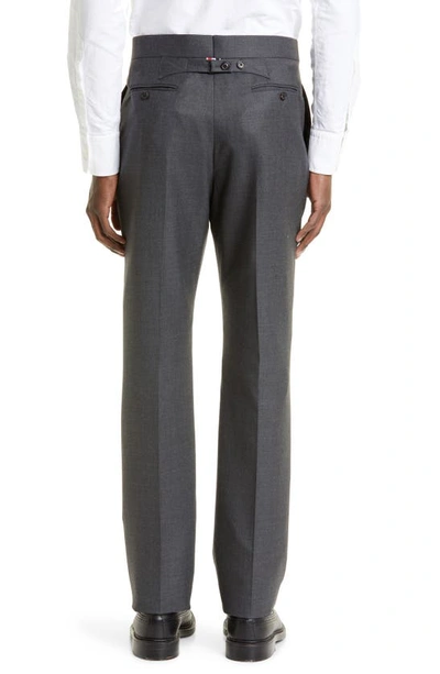 Shop Thom Browne Classic Super 120s Wool Backstrap Pants In Dark Grey