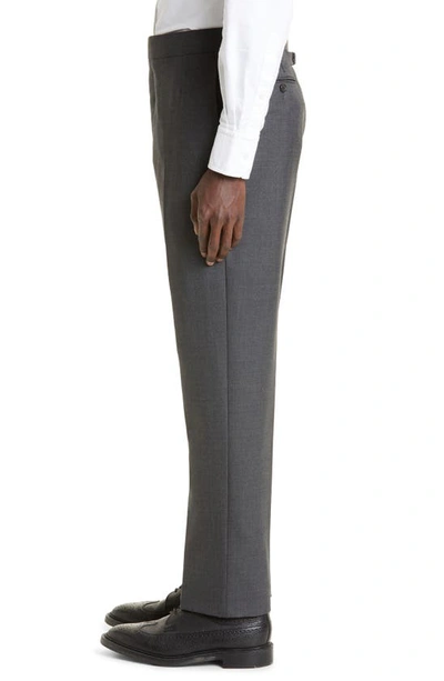 Thom Browne Classic Super 120s Wool Backstrap Pants In Dark Grey