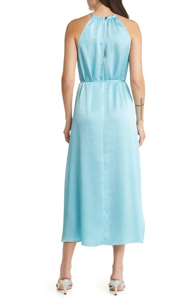 Shop Ted Baker Roxieyy Textured Satin Halter Dress In Blue