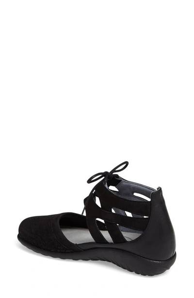 Naot Kata Lace-up Sandal In Black Leather