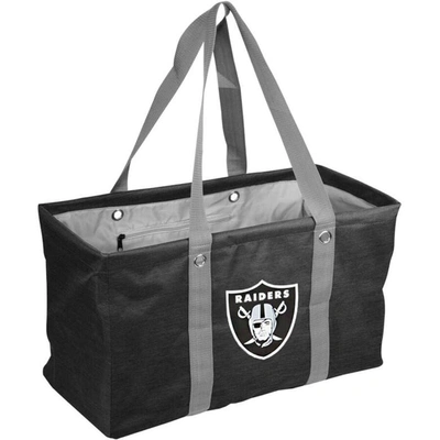 Shop Logo Brands Las Vegas Raiders Crosshatch Picnic Caddy Tote Bag In Black